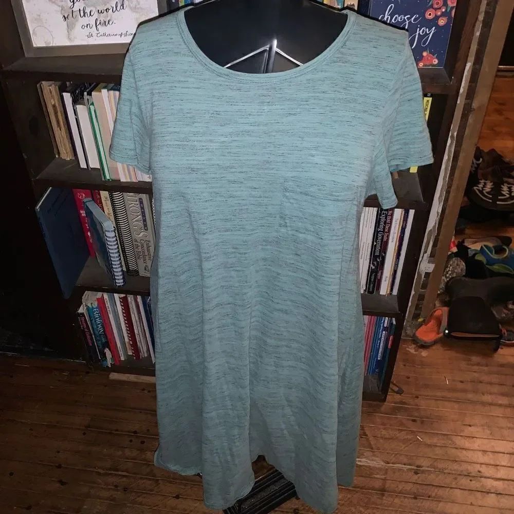 Lularoe heathered green loungewear high low L dress